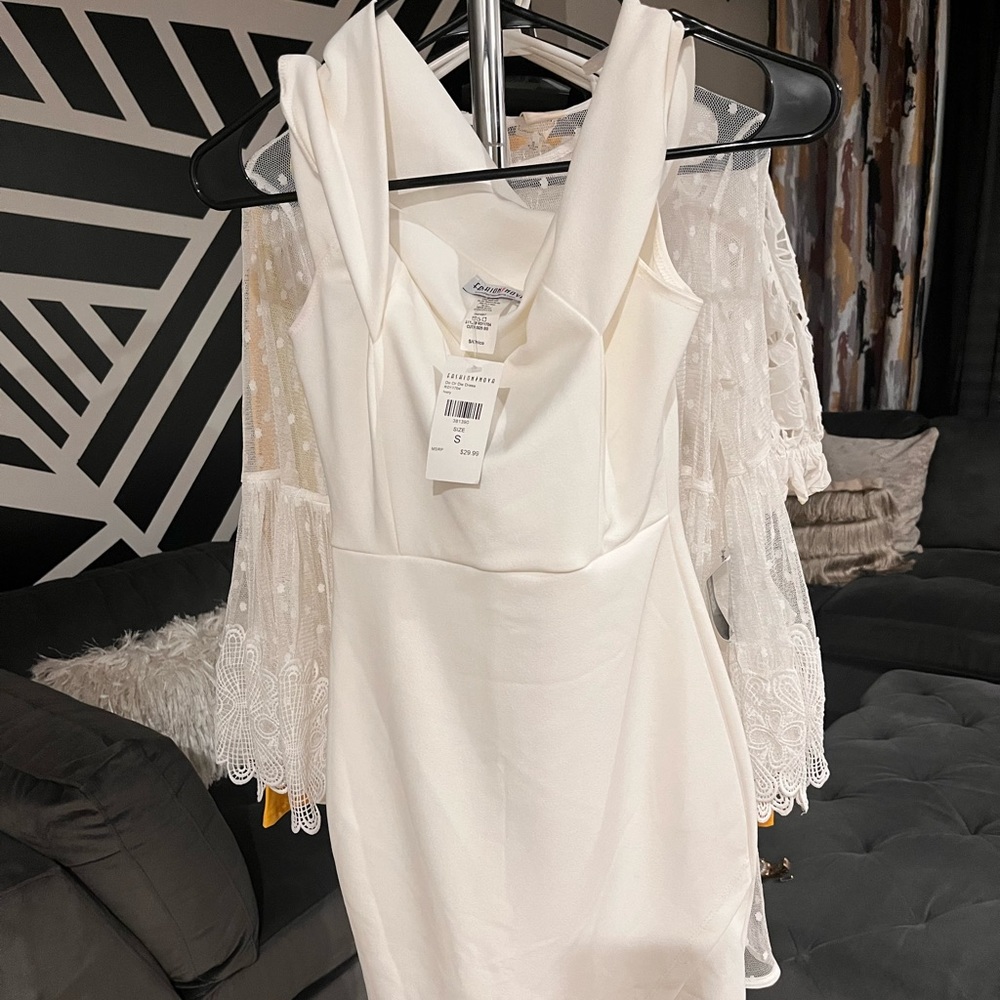 Asymmetric Chic White Dress